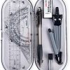 ECVV 8pcs/Set Practical School Stationery Set,Geometry Set, Rulers,Protractor,Compass,Pencil Lead Refills,Pencil,Eraser for Student Supplies
