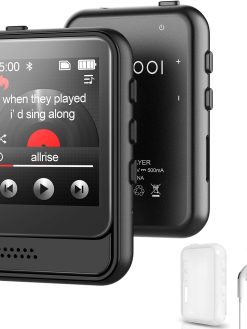 32GB Mp3, Mp4 Player with Bluetooth for Running, Portable Music Player Built-in Micro SD Card Slot and HD Speaker Support FM Radio Voice Record Video Ebook Alarm Full-Touch Screen