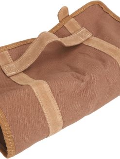 Portable Bartender Tool Bag, Waterproof Canvas Bartender Kit Bag, Multiple Bartender Roll Up Bag with Shoulder Strap for House Party Traveling Camping (Coffee)