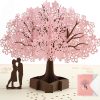 Pop Up Card Birthday Card Anniversary Card for Wife Girlfriend Cherry Blossom 3D Card Greeting Card Wedding Card Valentine's Day Card for Her Him Husband Couple Parents