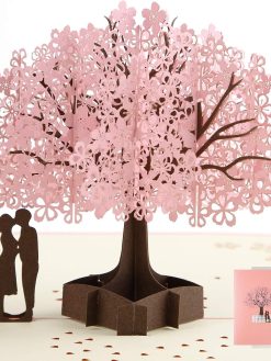 Pop Up Card Birthday Card Anniversary Card for Wife Girlfriend Cherry Blossom 3D Card Greeting Card Wedding Card Valentine's Day Card for Her Him Husband Couple Parents