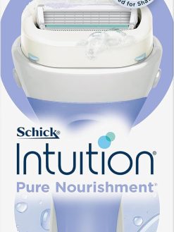 Intuition Kit 2 Pure Nourishment Razor for Women,2 in 1 Lathers & Shaves in one step,Includes 1 handle & 2 refills,Organic Natural Cocoa Butter