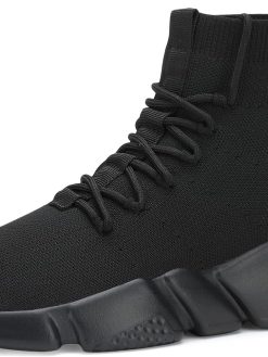 Santiro High Top Slip On Sneakers for Men Walking Tennis Shoes Lightweight Work Casual Gym Athletic Shoes