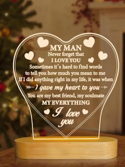 Anywin Gifts for Him, I Love U to My Husband's Gifts with Warm Light for Home Decor, Gifts for Birthday, Valentine's Day, Xmas,Holidays, A Thankyou Gifts for Him Husband Boyfriend My Man