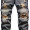 Homllyer Ripped Jeans for Men,Mens Slim Straight Fit Denim Jeans