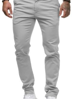 HUNGSON Mens Chinos Slim Fit Stretch Flat-Front Skinny Dress Pants