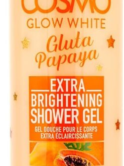 Cosmo Glow White Extra Brightening Shower Gel 1000ml, 2x Intensive Fairness, Glutathione & Papaya Extract, Gently Cleanses, Skin Care