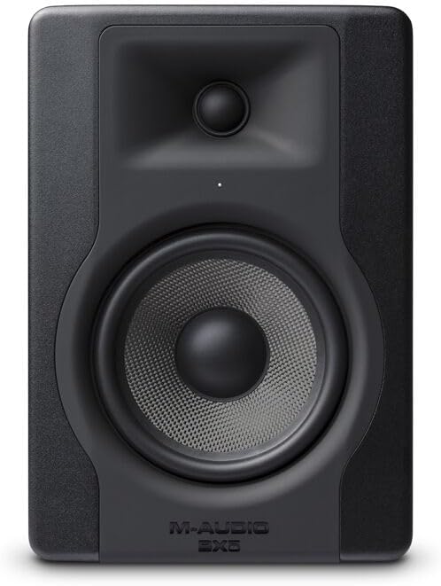 M-Audio M Audio BX5 D3 Compact 2 Way 5'' Active Studio Monitor Speaker for Music Production and Mixing With Onboard Acoustic Space Control, 1 piece, Black, XLR
