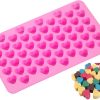 ECVV 55 Holes Love Heart Shaped Cake Mold, Non-stick Silicone Chocolate Mold for Love Jelly Soap Cube Chocolate Candy Tray Melts Gummy DIY Stackable