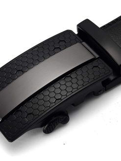 Men's leather ratchet dress belts with automatic buckle gift box