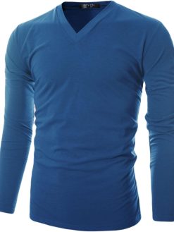 GIVON Mens V Neck T Shirts Slim Fit Long Sleeve Lightweight Thermal Tops