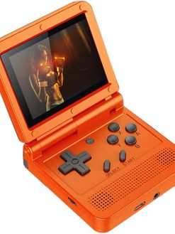 GoolRC Flip Handheld Console 3-inch IPS Screen Open System Game Console with 16G TF Card Built in 2000 Games Portable Mini Retro Game Console for Kids Red