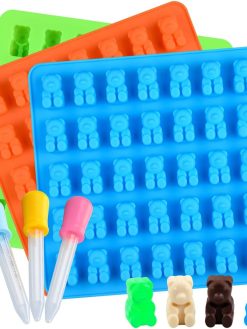Large Gummy Bear Mold 3-Pack for 105 Candies Silicone Candy Chocolate Molds
