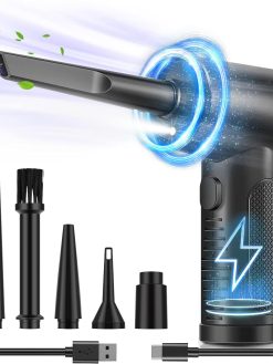ECASA™ Compressed Air Duster 51000RPM Air Blower Computer PC Keyboard Cleaner - Reusable Electric Air Duster, Rechargeable Cordless Air Car Duster, Compressed air duster for Computer 7600mAh
