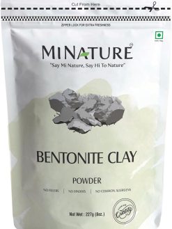 mi nature Fuller's Earth - Natural Multani Mitti Powder (HEALING CLAY) (BENTONITE CLAY) (100% NATURAL & PURE) For Skin Mask & Hair Mask