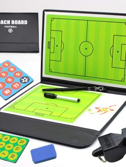 Foldable Football Coaches Tactical Board,Portable Soccer Magnetic Tactics Strategy Notebook Football Coaching Clipboard - Sport Training Assistant Equipment With Player Markers,2 In 1 Pen And Eraser