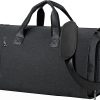 Angju Carry On Garment Bags for Travel Men Women,Large Convertible Garment Duffle Bag with Shoulder Strap Shoe Compartment Pouch,2 in 1 Hanging Suitcase Suit Travel Bags Carrier Weekender Bag Black