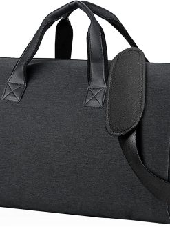 Angju Carry On Garment Bags for Travel Men Women,Large Convertible Garment Duffle Bag with Shoulder Strap Shoe Compartment Pouch,2 in 1 Hanging Suitcase Suit Travel Bags Carrier Weekender Bag Black