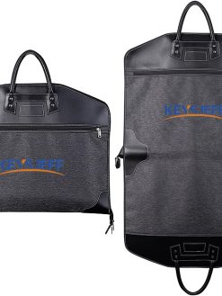 KEYSJEFF Garment Bag for Travel and Business Trip, Suit Bag Carry Gowns, Dresses, Suits Garment Bag Waterproof Oxford Canvas and Leather Material Hanging Suit Luggage Bag for Men Women