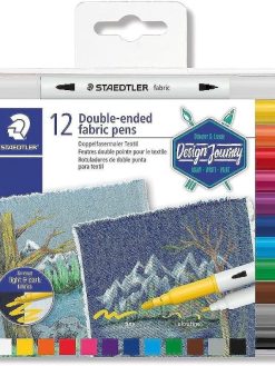 Staedtler Double-Ended Fabric Markers - Decorate T-Shirts, Pillows, Shoes and More, 12 Assorted Colors, 3190 TB12