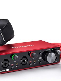 Focusrite scarlett 2i2 studio (3rd gen) usb audio interface and recording bundle with pro tools first (ams-scarlett-2i2-stu-3g), red