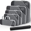 U-HOOME Compression Packing Cube Set,6pcs/set Travel Bags Luggage Organizers for with Drawstring Bag & Shoe Bag Carry on Suitcases for Women/Men-Essential Travel Accessories… (Black)