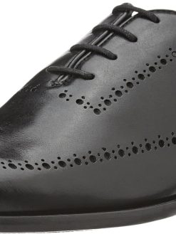 Ruosh Men's Genuine Leather Dress Shoes Formal Business Classic Lace Up Oxford Derby Wingtip Captoe Shoes
