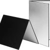 Photography Cardboard,3-in-1 Paperboard Folding Photography Reflector Diffuser Board (Black + White + Silver) for Still Life Product Food Photo Shooting, A4 Size