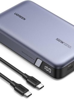 UGREEN Power Bank 20000mAh, 100W Fast Charging Portable Charger, Laptop Charger Portable with 2 USB-C and 1 USB-A Port, Battery Pack for MacBook, Dell, iPhone 15 Series, Samsung S23, iPad, AirPods