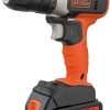 BLACK+DECKER 18V 1.5Ah Li-Ion Cordless Drill Driver for Wood Drilling & Screwdriving/Fastening, Orange/Black - BCD001C1-GB