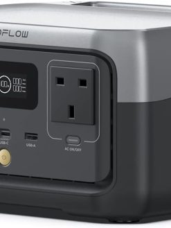 ECOFLOW Portable Power Station RIVER 2, 256Wh LiFeP04 Battery/ 1 Hour Fast Charging, Up To 600W Output, Solar Generator (Panel Not Inc.) for Outdoor Camping/RVs/Home Use