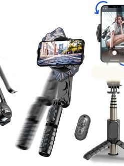 TNW Smartphone Gimbal Stabilizer, Light Weight Auto Balance Phone Stabilizer, Anti Shake Bluetooth Extendable Selfie Stick and Tripod Fill Light for YouTubers, tictokers, and vloggers