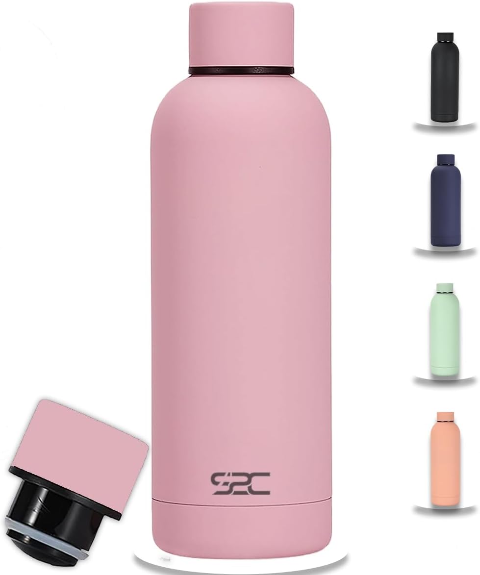 S2C Water Bottle Stainless Steel 500ml - Double Wall insulated Water Bottles for Hot Water Gym Bottle Stainless Steel Water Bottle for Kids School Flask Bottle Hot water bottle (TEA PINK, 500ML)