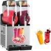 Mvckyi Commercial 2x12L Slash Ice Maker Machine, Frozen Drink Margarita Slush Machine, Italia 2 Bowls Ice Slushie Machine,Snow Melting Smoothie Maker for Cocktail Juice Milkshake Cafe Restaurant Bar