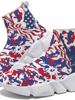 Qocifry Mens Fashion Sneakers Breathable High Top Sock Walking Shoes Women