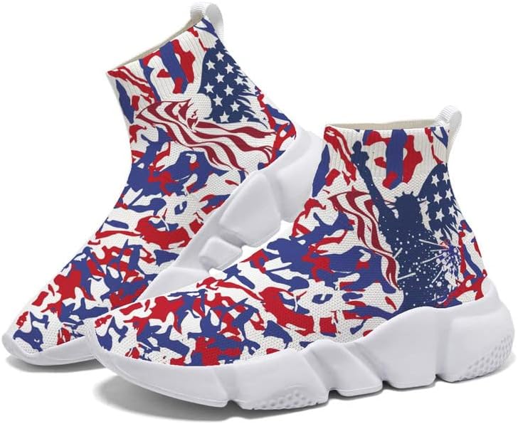 Qocifry Mens Fashion Sneakers Breathable High Top Sock Walking Shoes Women