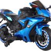 Kids Electric Motorcycle 2 Wheel With Training Wheels 12V4.5A (Blue)