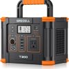 Grecell Portable 1000 W Power Station, 999 Wh Lithium Battery Solar Generator, 10 Ports Mobile Power Generator for Outdoor Use with AC/DC/USB, Solar Power Station for Camping and Emergencies (300 W)
