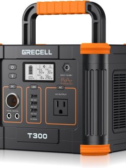 Grecell Portable 1000 W Power Station, 999 Wh Lithium Battery Solar Generator, 10 Ports Mobile Power Generator for Outdoor Use with AC/DC/USB, Solar Power Station for Camping and Emergencies (300 W)