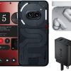 Nothing Phone (2a) 12/256 - Android 14 smartphone, 50MP dual camera, 5000 mAh Long battery life, 6.7” flexible AMOLED screen, Mediatek Dimensity 7200Pro, Black, with CMF Buds And CMF 65W GaN Charger