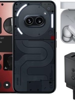 Nothing Phone (2a) 12/256 - Android 14 smartphone, 50MP dual camera, 5000 mAh Long battery life, 6.7” flexible AMOLED screen, Mediatek Dimensity 7200Pro, Black, with CMF Buds And CMF 65W GaN Charger