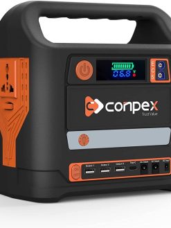 CONPEX Portable Power Station, 258Wh Backup Lithium Battery, 220V/300W Pure Sine Wave AC Outlet, Solar Generator (Solar Panel Not Included) for Outdoors Camping Travel Hunting Emergency