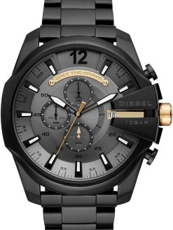 Diesel Mega Chief Stainless Steel Men's Watch with Analog or Digital Movement