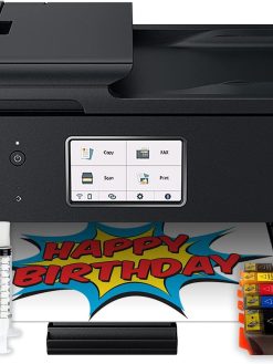 Cake Topper Image Printer, Cake Ink Cartridges, 50 Wafer Sheets & 12 Sugar Sheets, Edible Color Markers & Printhead Cleaning Kit Bundle, EP-Wafer+Sugar-MRK