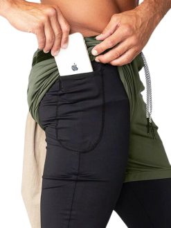 Born Tough Air Pro 2 in 1 Athletic Workout Bodybuilding Gym Running Shorts for Men with Legging Liner