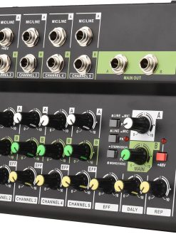 OUNA Mixer,10-Channel Mixing Console Digital Audio Mixer Stereo Mic/Line Mixer with Reverb & 48V Phantom Power for Recording DJ Network Live Broadcast Karaoke
