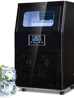 Ice Cube Makers, ice Cube Maker Commercial Ice Machine, 200w,55kg/24h,Freestanding,Portable Stainless Steel Ice Maker Machine Under Counter Ice Machine,for Restaurants Bars