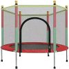 DUBKART 140cm Indoor Trampoline with Protection Net Adult Children Jumping Bed Enclosure Outdoor Trampolines Workout Fitness Equipment