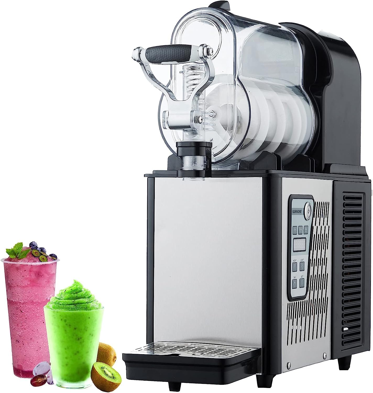 Commercial Slushy Machine, 3L Commercial Slushy Machine Ice Cream Frozen Drink Maker,Juice Smoothie Margarita Frozen Drink Machine Ice Slush Machine for Restaurants Snack Bar Supermarkets