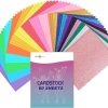 HTVRONT Colored Cardstock Paper Bundle, 60 Sheets 20 Colors, Glitter Cardstock and Colored Card Stock 8.5 x 11in, Thick Glitter Cardstock for Cricut Machine, Christmas Birthday Wedding Party Decor